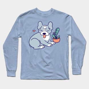 Blue French Bulldog Long Sleeve T-Shirt